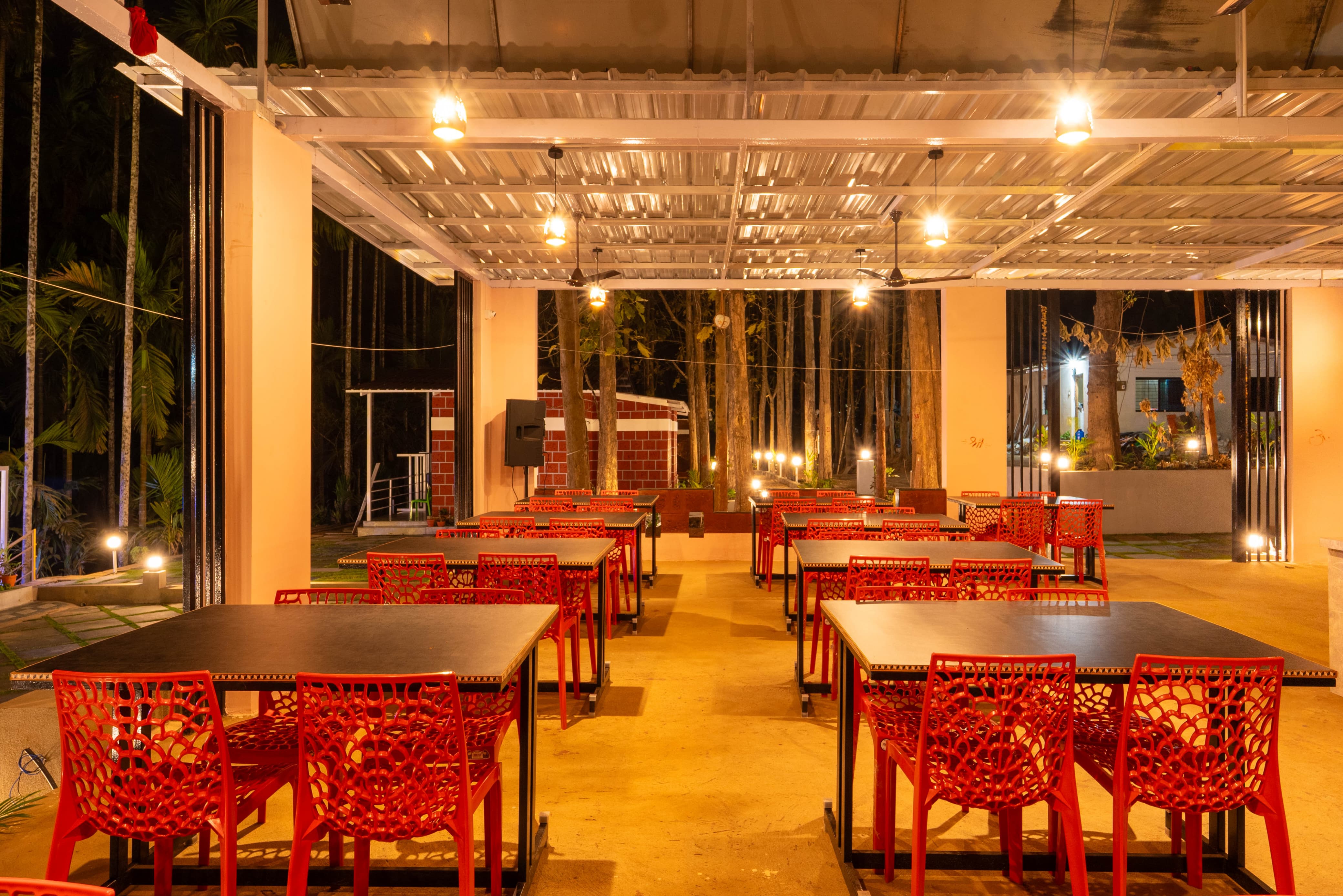 Interior view of the spacious dining hall at our resort